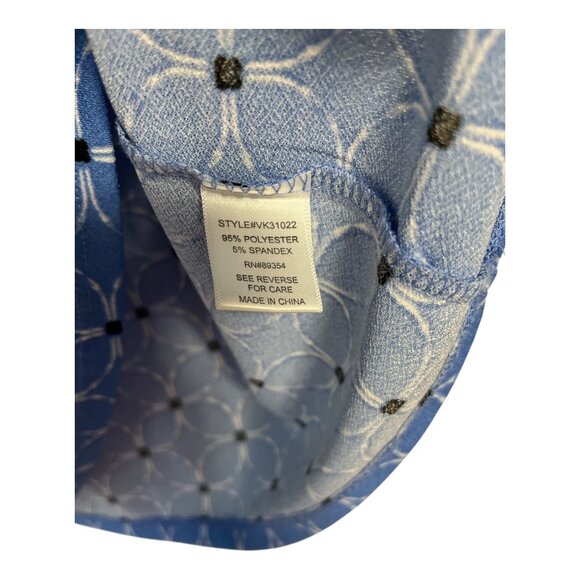 Adrienne Vittadini Womens XL Sleeveless Top – Blue Geometric Print with Accent C - Picture 3 of 4